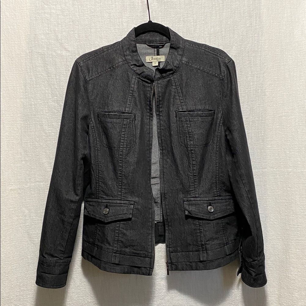 Jessica Dark Grey Jean Jacket